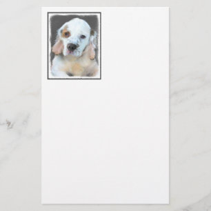 Papelería Pintura de Clumber Spaniel - Arte de Perro Origina