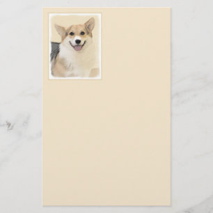 Papelería Pintura de Corgi galés Pembroke - Arte Perro Orig