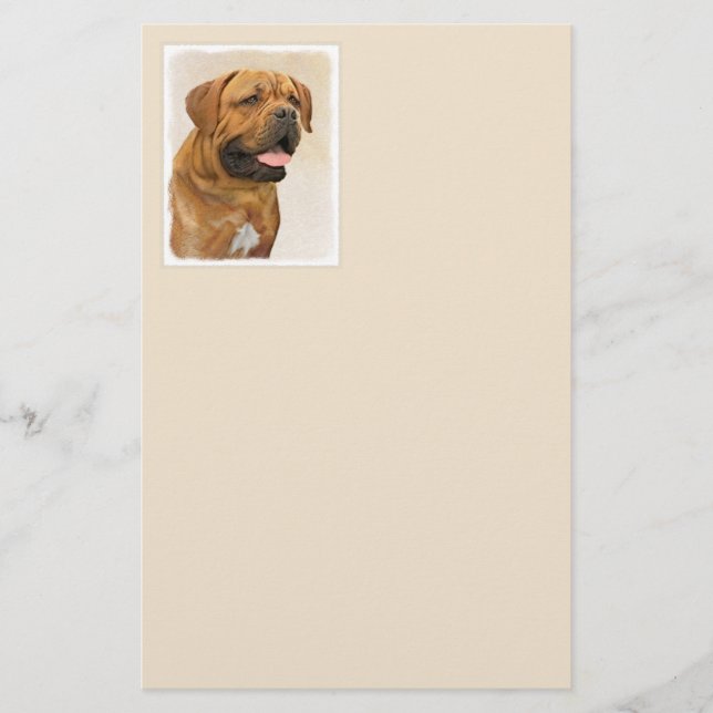 Papelería Pintura de Dogue de Burdeos - Arte de perro origin (Anverso)