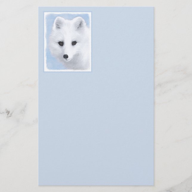 Papelería Pintura de Fox Ártica - Arte de Vida Silvestre Ori (Anverso)