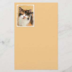 Papelería Pintura de gato calico - Arte de gato original lin