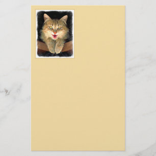 Papelería Pintura de gato loco - Arte de gato original lindo
