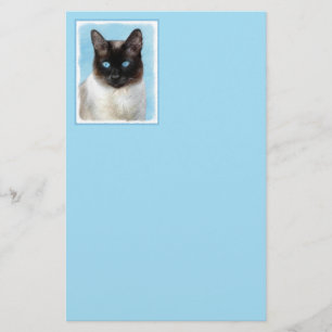 Papelería Pintura de gatos siamesa - Arte de gatos original