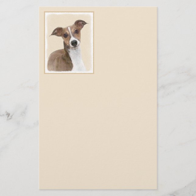 Papelería Pintura de Greyhound italiana - Arte Perro Origina (Anverso)