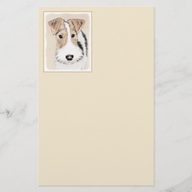 Papelería Pintura de hilo Fox Terrier - Arte de Perro Origin (Anverso)