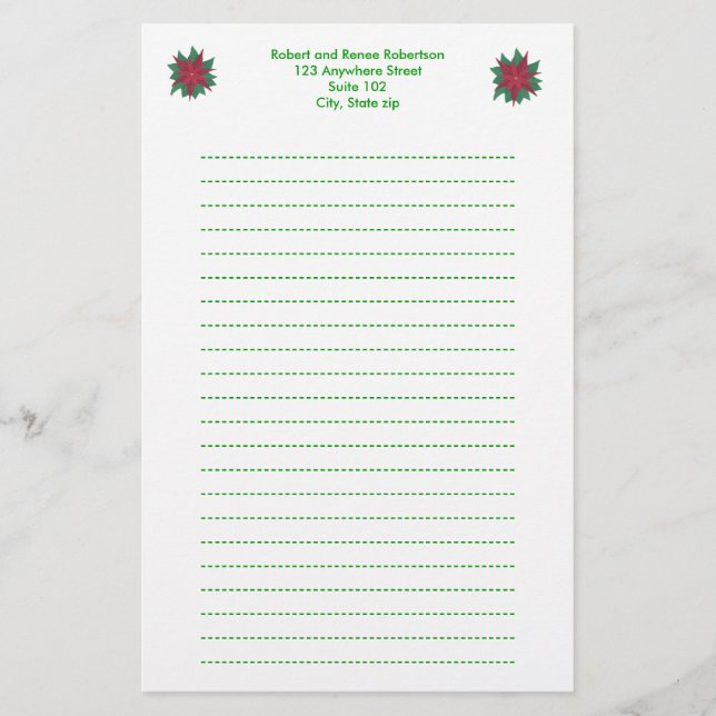 Papelería Pintura de la historia de los Navidades de flores  (Anverso)