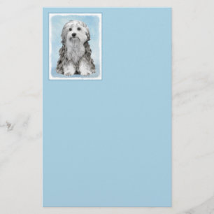 Papelería Pintura de Lowchen - Arte de perro original muy li