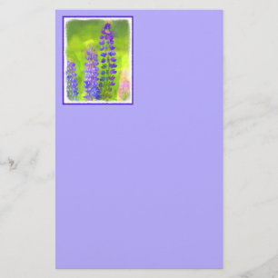 Papelería Pintura de Lupine - Arte original de las flores