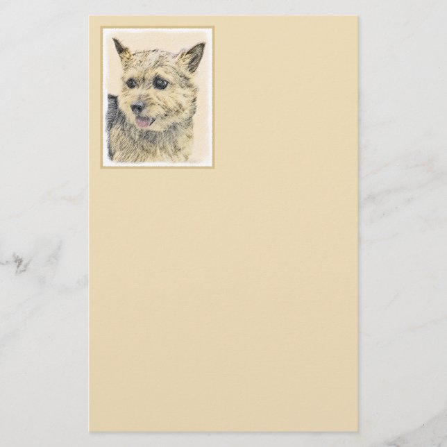 Papelería Pintura de Norwich Terrier - Arte de Perro Origina (Anverso)