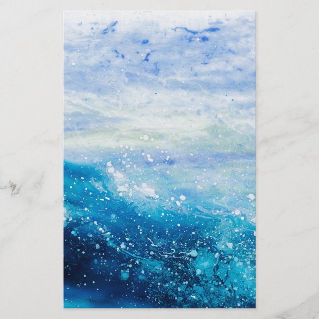 Papelería Pintura de olas oceánicas, espuma marina (Anverso)