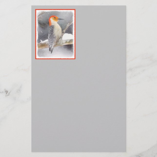 Papelería Pintura de pájaro de madera roja (Anverso)