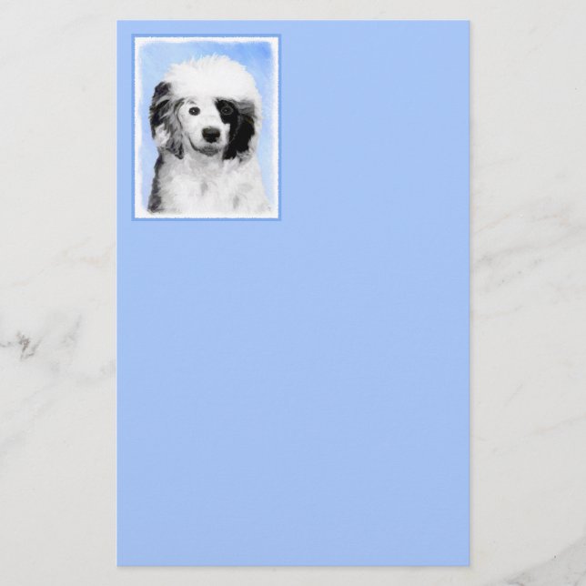 Papelería Pintura de perro de agua portuguesa - Arte origina (Anverso)