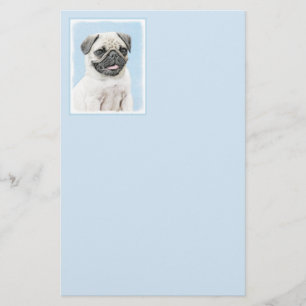 Papelería Pintura de pug - Arte de perro original lindo