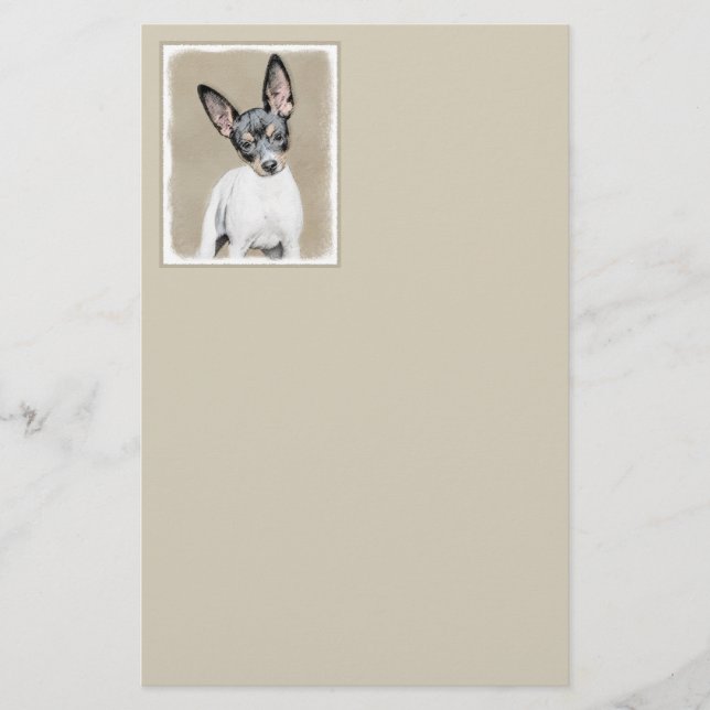 Papelería Pintura de Rat Terrier - Arte Perro Original. (Anverso)