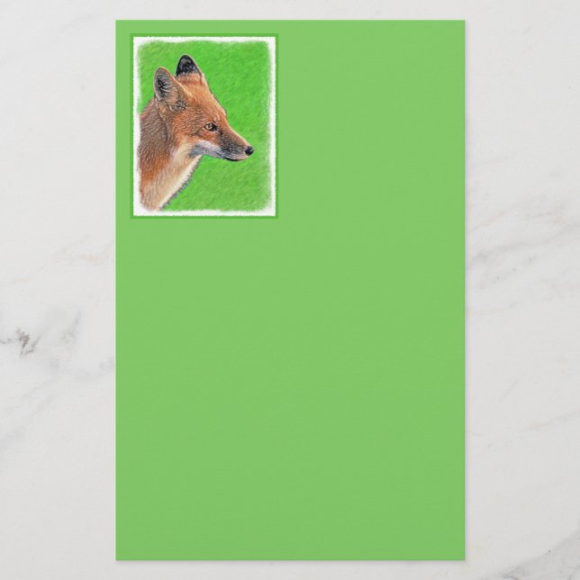 Papelería Pintura de Red Fox - Arte de vida salvaje original (Anverso)
