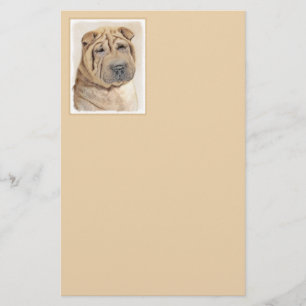 Papelería Pintura de Shar Pei - Arte Perro Original Cuto