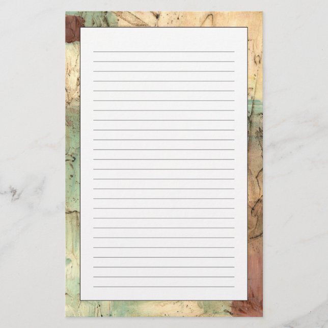 Papelería Pintura de tono de tierra con superficie rota (Anverso)