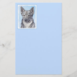 Papelería Pintura de Vallhund Sueca - Arte Perro Original Cu