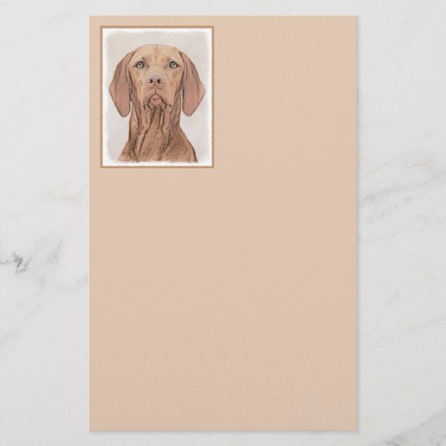 Papelería Pintura de Vizsla - Arte Perro Original. (Anverso)