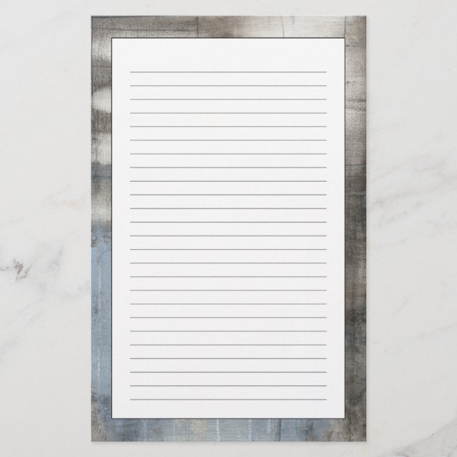 Papelería Pintura gris y azul abstracto (Anverso)