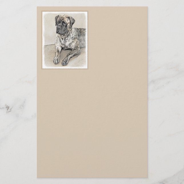 Papelería Pintura inglesa de castiff (Brindle) - Arte de per (Anverso)
