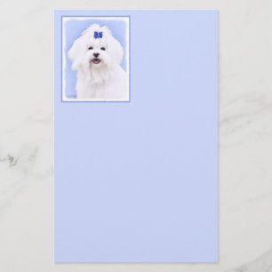 Papelería Pintura maltesa - Arte de perro original muy lindo