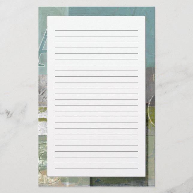 Papelería Pintura moderna con letras variadas (Anverso)