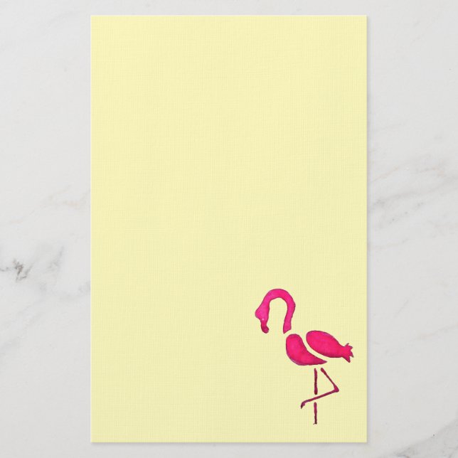 Papelería Pintura moderna de arte flamingo rosa (Anverso)