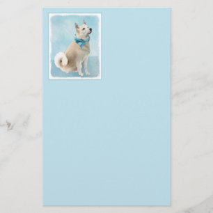 Papelería Pintura noruega de Buhund - Arte original de perro