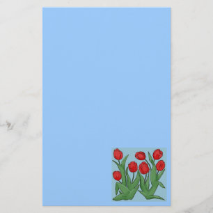 Papelería Pintura roja de Digitaces de los tulipanes