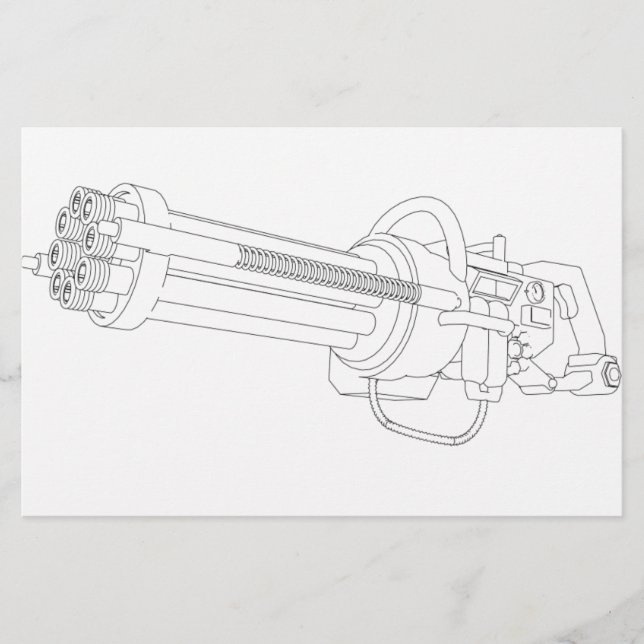 Papelería Pistola de Rotación Steampunk (Anverso)