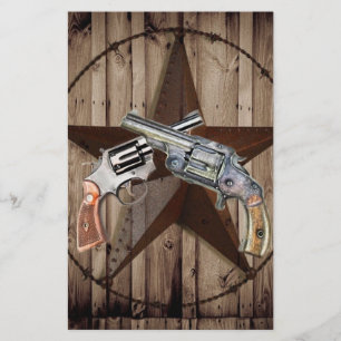 Papelería Pistolas de vaquero de la estrella de texas rústic