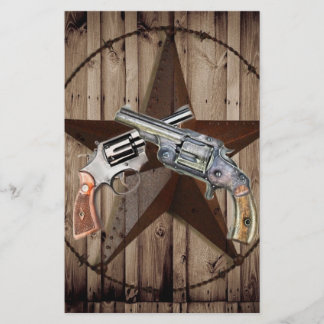 Papelería Pistolas de vaquero de la estrella de texas rústic