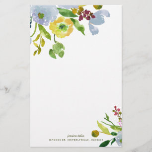 Papelería PixDezines Fondo de acuarela floral/DIY