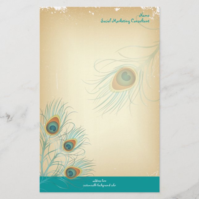 Papelería PixDezines pavo real, color SEO/DIY (Anverso)