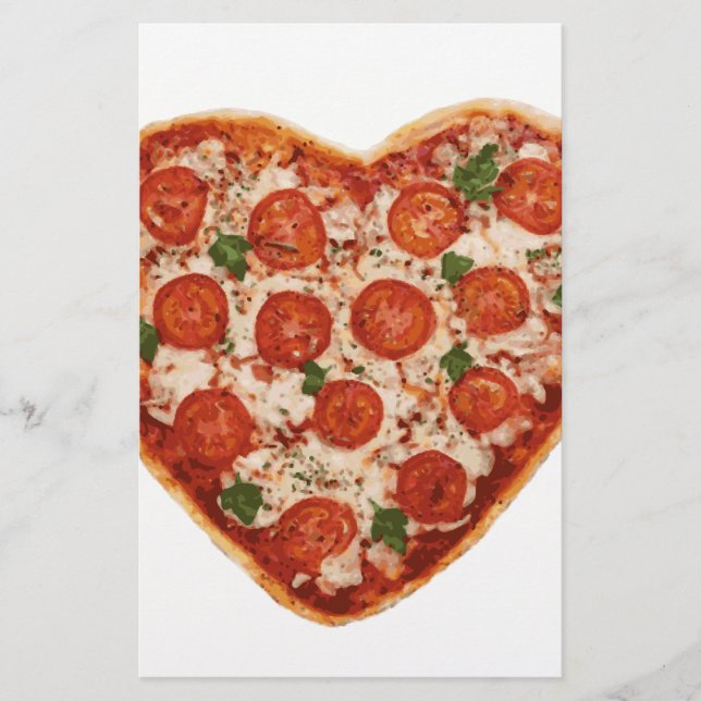 Papelería pizza en forma de corazón (Anverso)