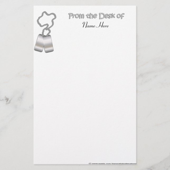 Papelería Placa de identificación inmóvil (Anverso)