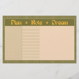 Papelería Plan Retro Primavera Dibujado a Mano y Cuadrícula 