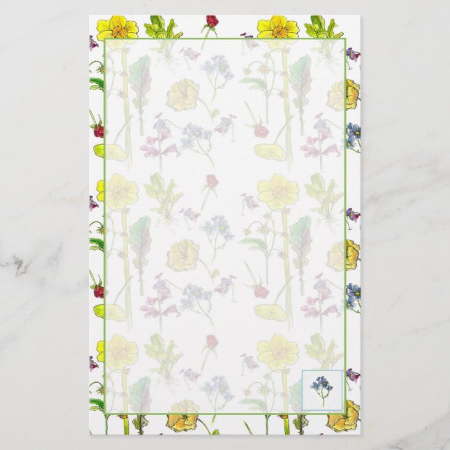 Papelería Planta Daffodils Pansies Planta Planta Dibujar Bot (Anverso)