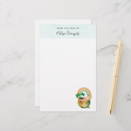 Papelería Plantador de jardín con arcoiris y trébol