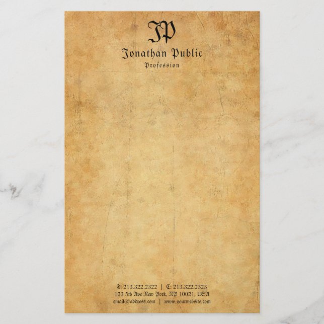 Papelería Plantilla de monograma de escritura a mano Elegant (Anverso)
