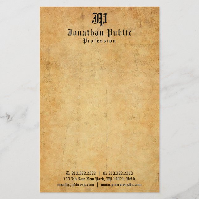 Papelería Plantilla de texto mecanografiado vintage elegante (Anverso)