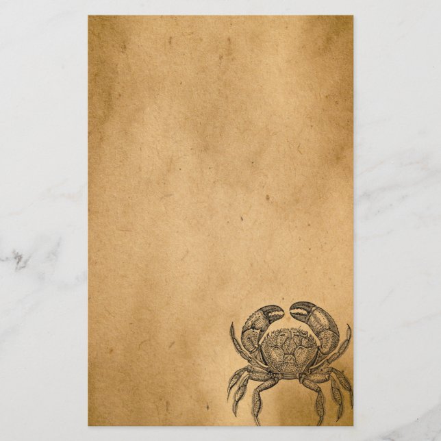 Papelería Plantilla personalizada pergamino del cangrejo del (Anverso)
