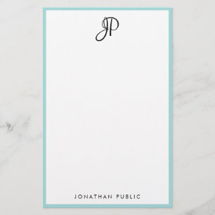 Papelería Plantilla simple con monograma de la escritura