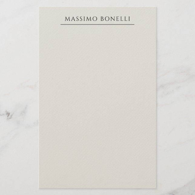 Papelería Platinum Grey Minimalist Plain Modern Own Name (Anverso)