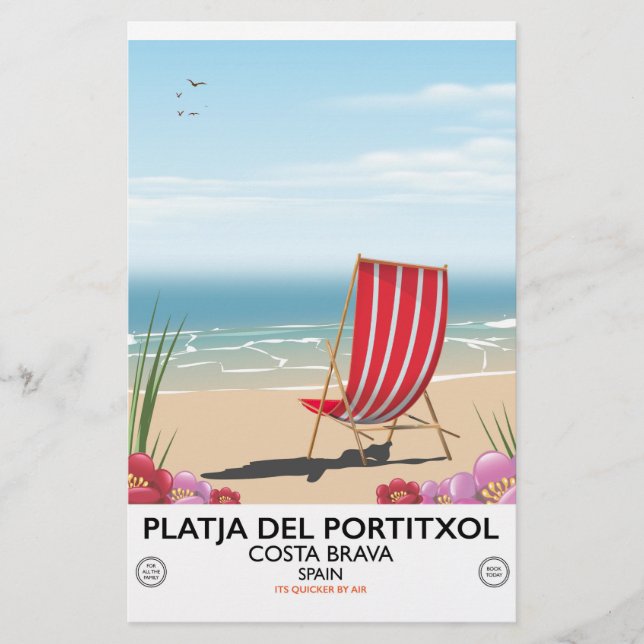 Papelería Platja del Portitxol, Costa Brava, España (Anverso)