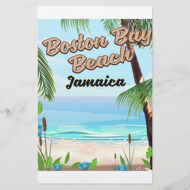 Papelería Playa de la bahía de Boston, Jamaica (Anverso)