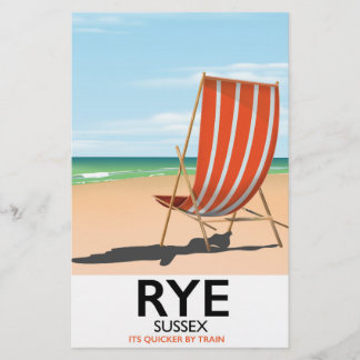 Papelería Playa de Rye Sussex "es más rápido en tren"