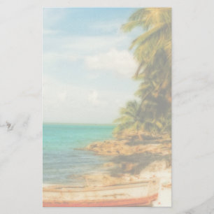 Papelería Playa tropical de ensueño con lancha de río