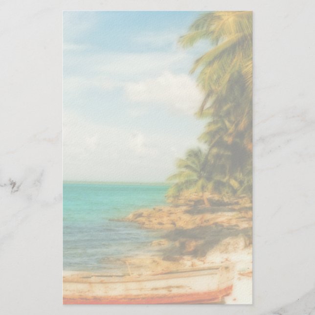 Papelería Playa tropical de ensueño con lancha de río (Anverso)